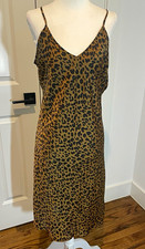 NWT A NEW DAY TARGET Women's Slip Dress Leopard Print M Brown Black Polyester 