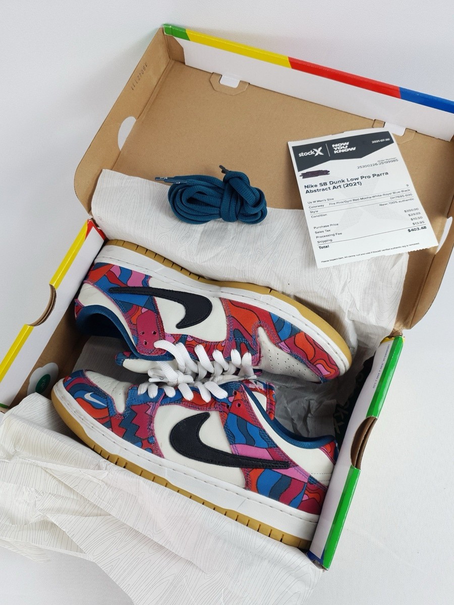 Size 9 - Nike Dunk Low Pro SB x Parra Abstract Art 2021 w  display picture 2
