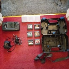 Sega Game Gear Console Vintage Retro with Carry Case, Chargers & 6x Games