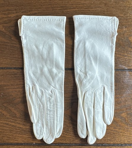 Grandoe VTG Leather Women's Gloves Ivory Size 6 SilkLined