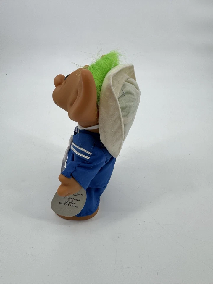 NUEVO CON ETIQUETAS De colección Uneeda WISHNIK Buena Suerte Pelo Verde 8" MUÑECA SAILOR TROLL Foto 2 de 4