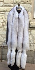 Fox Fling Blue Fox Natural fur White color Soft 100  long Luxurious Beautiful