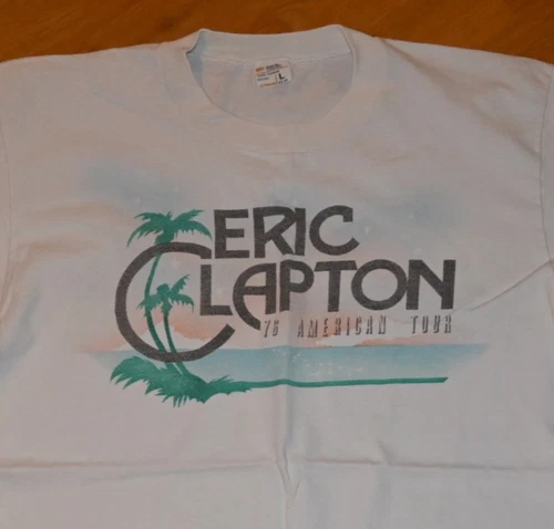 ERIC CLAPTON original concert tour tee t-shirt M 1970s vintage concert t-shirt, vintage, single stitch, B+ condition
