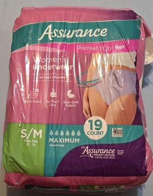 Assurance Women s Maximum Absorbency Anti-Odor Incontinence Pants S/M 19ct