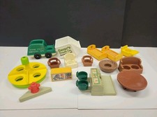 Lote de camión de saneamiento Fisher Price Little People Sesame Street de colección, + 1974