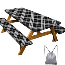 Picnic Table Cover With Bench Covers 6ft 3 Pcs Waterproof Windproof Aesthetic...