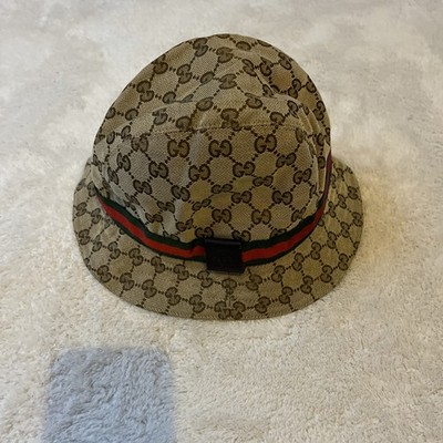 Gucci Hut   Original   GG Monogramm mit grün-rotem Band   Made in Italy  Größe M
