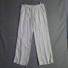 Lauren Ralph Lauren Womens White 100 Linen Wide Leg Pants Size 6