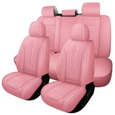 Universal Nappa Leather Car Seat Cover Breathable 5-seat Front Rear Protectors