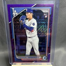 2024 Bowman Chrome Yoshinobu Yamamoto Purple Mojo Refractor /250 RC #73