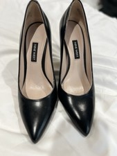 Nine West Womens Fifth9x9 Leather Pointed Toe Classic PUMPS Black Size 7