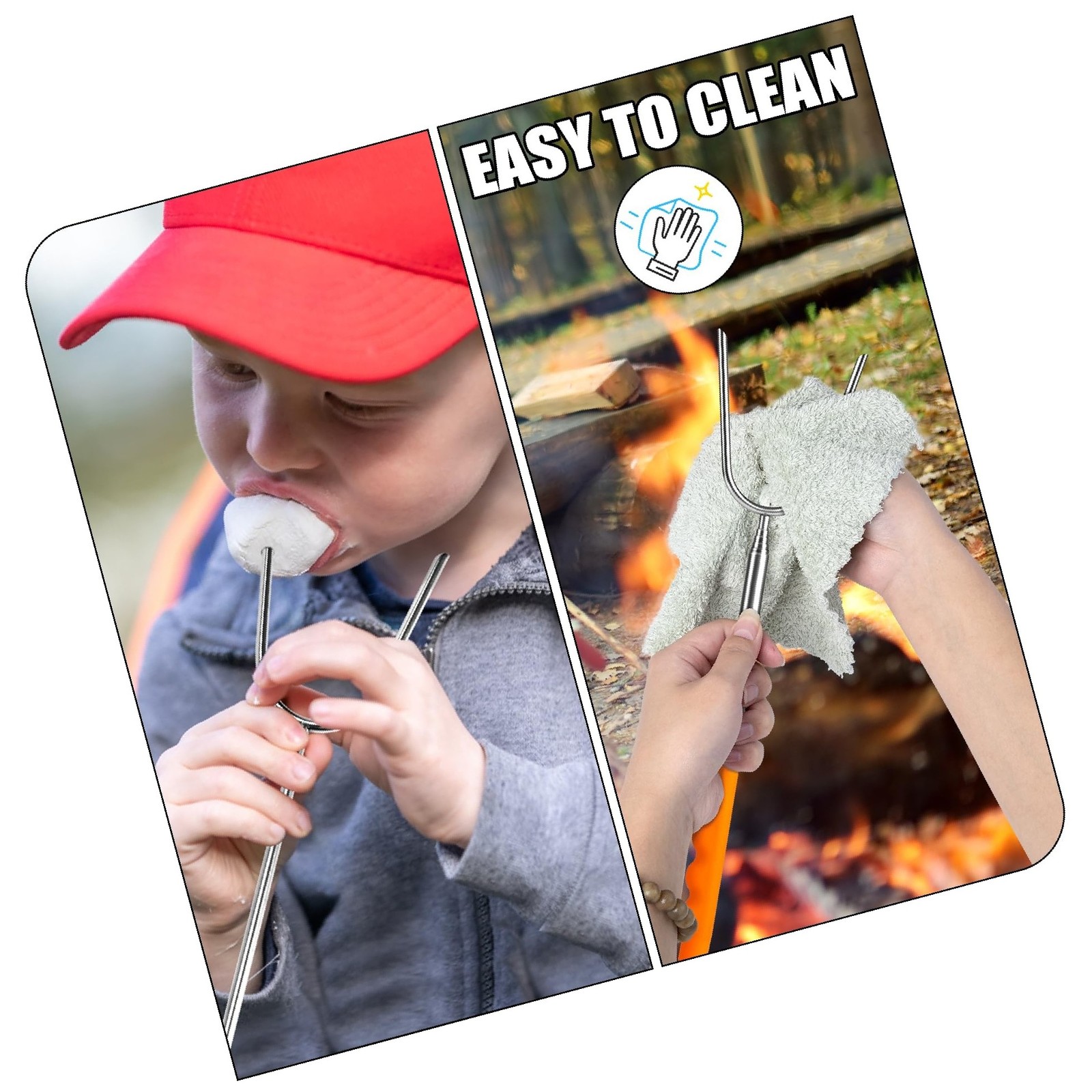 Briout Extendable Marshmallow Roasting Sticks- Extra Long 45'' Stainless Stee...