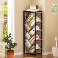 Tree Bookshelf - 9 Tier Floor Standing Tree Bookshelf for Hardcover Books, Sm...
