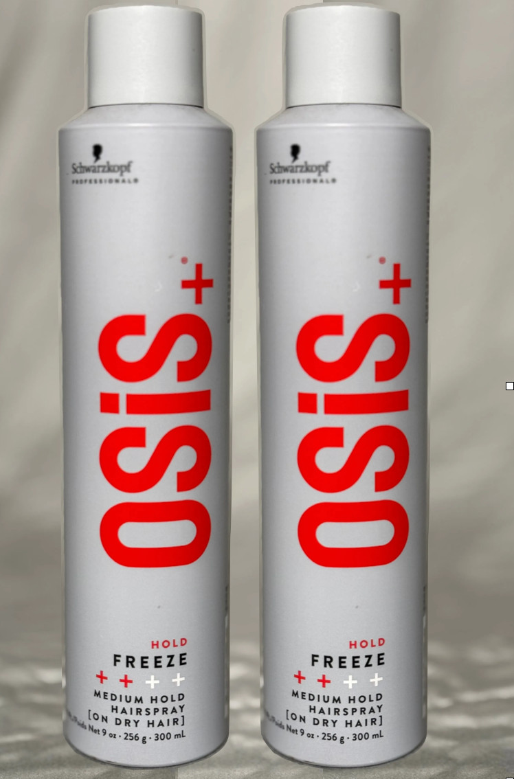 Schwarzkopf Osis+ Freeze Medium Hold Hairspray,9oz. (2 Cans)