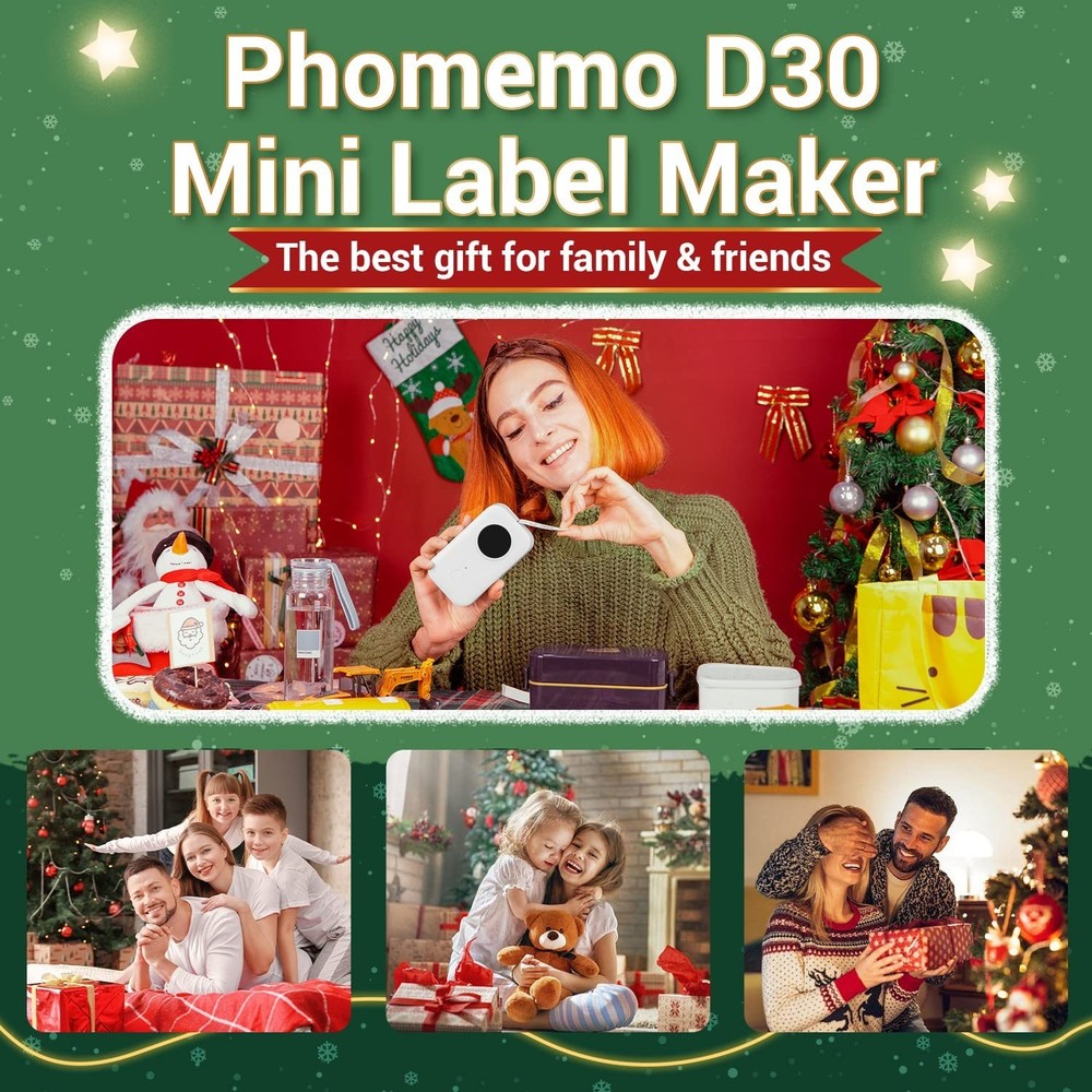 Bluetooth Thermal Label Maker D30 with Tape for Home Office Organization
