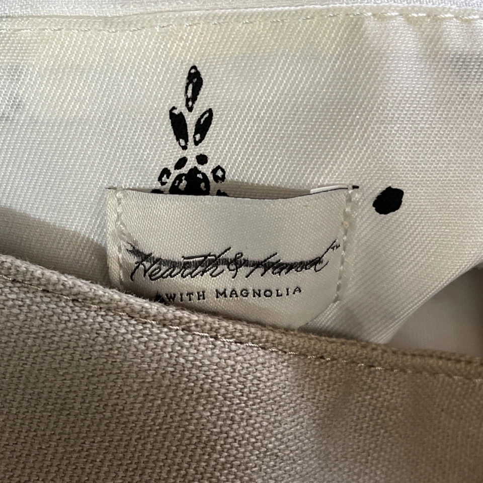 Hearth and Hand Magnolia Tote Tan Leather Handle 16x17  PU1 - Image 4 of 4