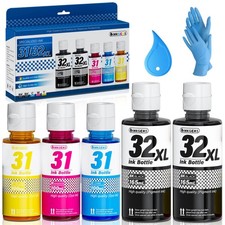 inkgens 31 32XL Ink Bottle Set Refill for HP Smart Tank 7600 7602 7300 7301 7...