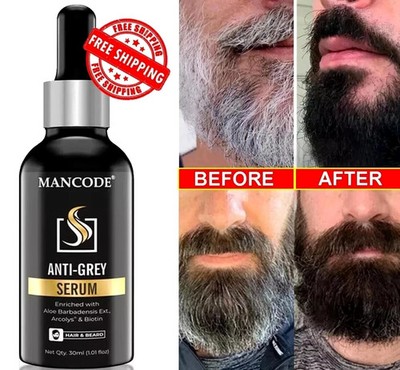 Anti Grey Serum Restore Natural Black Color for Grey and White Beard Hair - 30ml