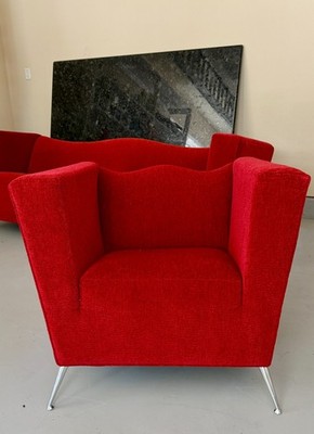 Philippe Starck Len Niggelman Lounge Chair Red Postmodern 1980s Design