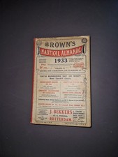 Browns Nautical Almanac 1933 Excellent for Historians & Studying Social History