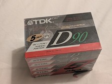TDK D90 x 5 - 5 PACK Recordable Blank Audio Cassette Tapes 90 minutes ? NEW 