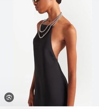 Prada Beaded Halter Black Dress