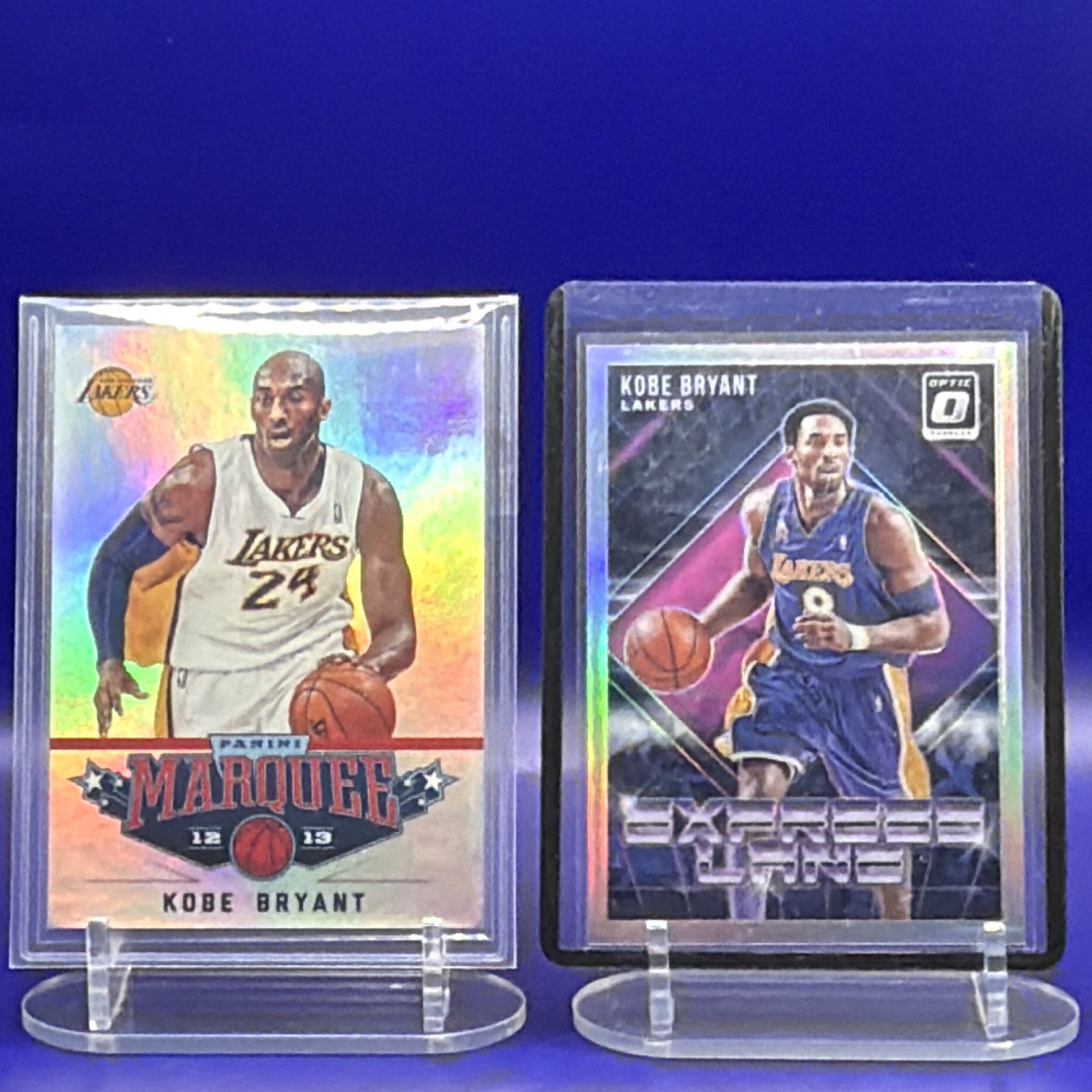 2018 & 2013 Panini-Kobe Bryant Express Lane/Marquee 2 Refractors No.1/No.5 Prizm