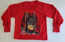 VTG 1992 Batman Returns Childrens Pajama Top PJ Long Sleeve Red DC Comics