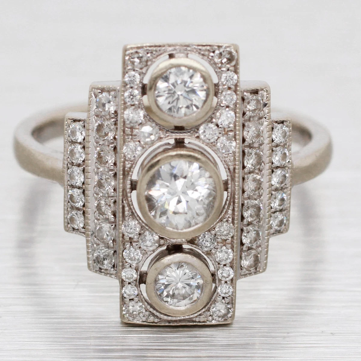 Art deco rectangle ring sale