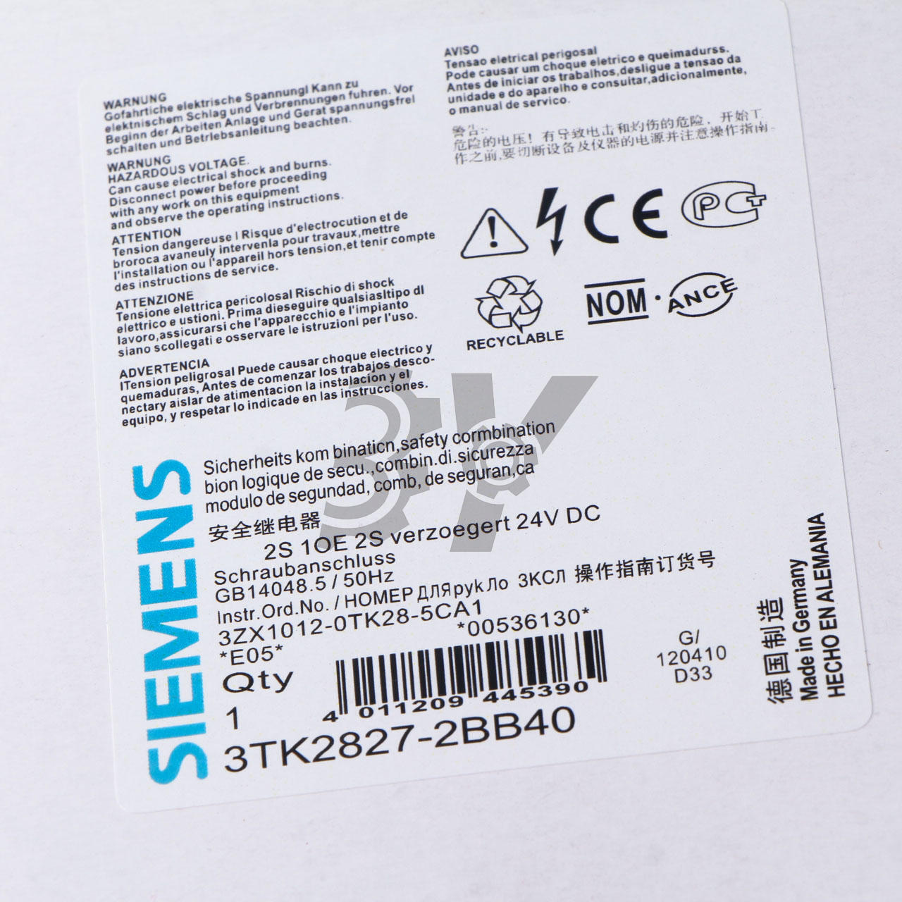 ONE NEW 3TK2827-2BB40 safety relay #A6-37