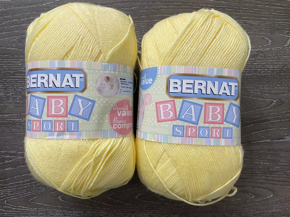 Bernat Baby Sport Yarn 12.3oz - Baby Yellow Lot of 2 -  Clearance/Liquidation!