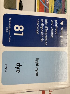 HP 81 Light Cyan Dye Printhead & Cleaner C4954A Exp Mar 2013