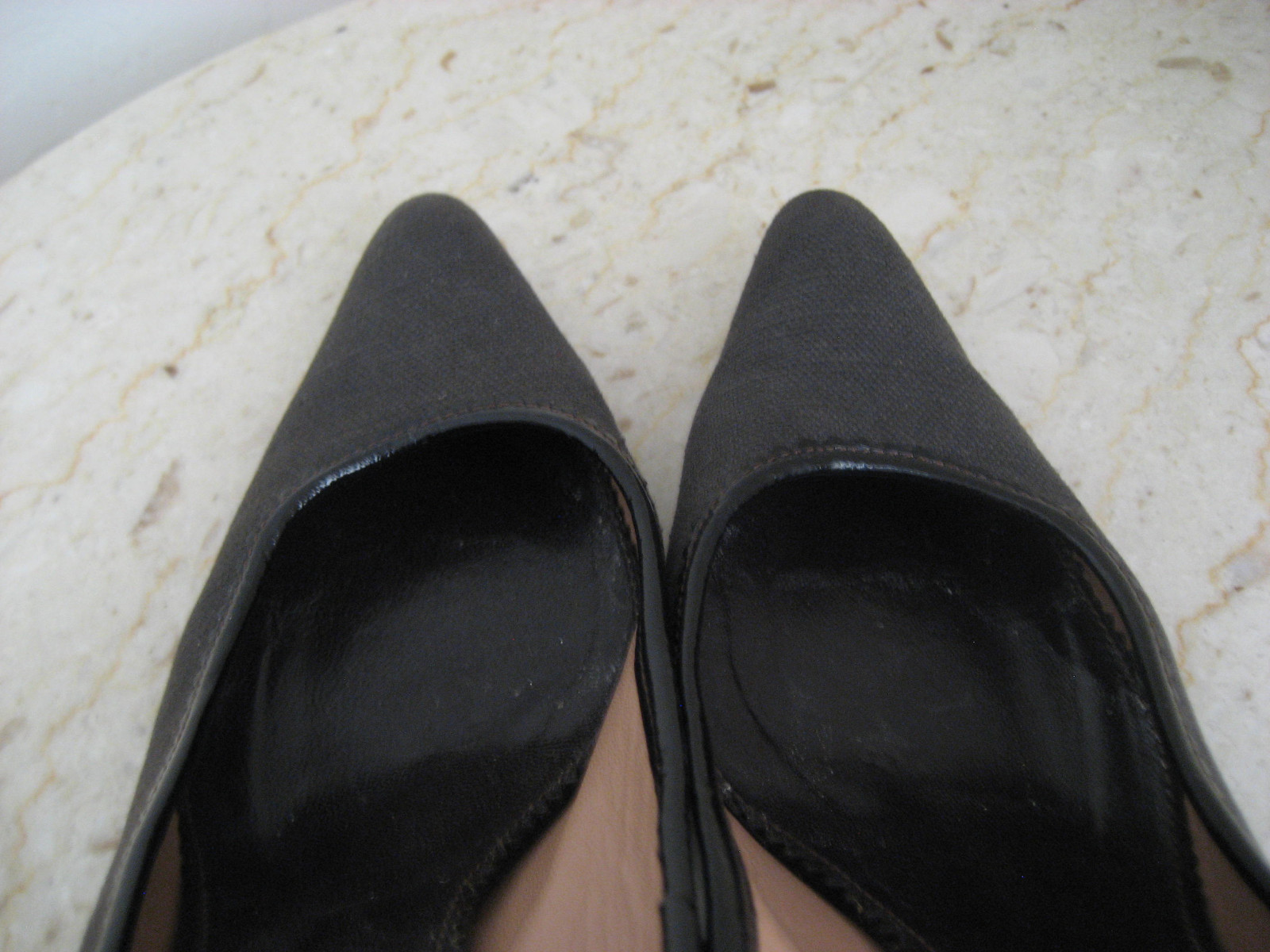 AUTENTICO YSL SAINT LAURENT SLINGBACKS LINO SPESSO MARRONE PUNTA A PUNTA TAGLIA39"RET$698 WOW