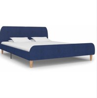 Bed Frame Blue Fabric 150x200 cm 5FT King Size vidaXL