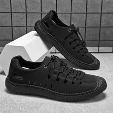 Summer Outdoor Men Beach Sandals Fashion Leather Loafers Anti Slip Casual Shoes