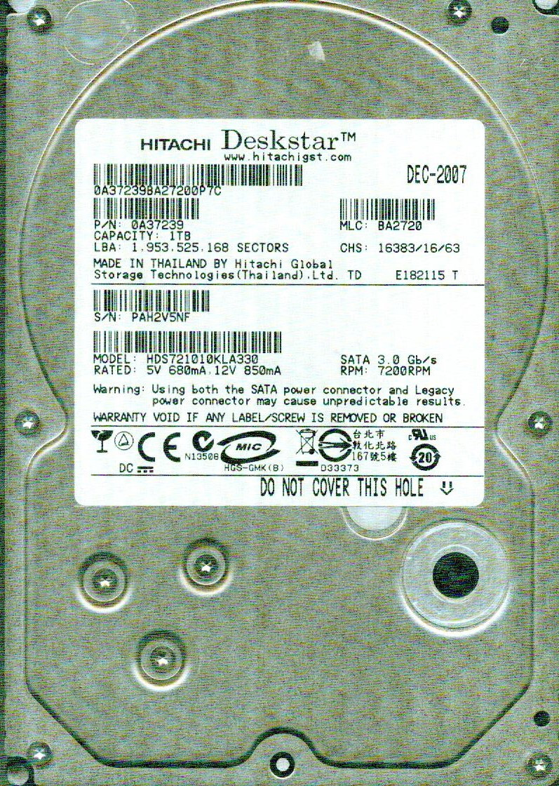 HDS721010KLA330, 0A37239, BA2720 HITACHI SATA 1TB | eBay