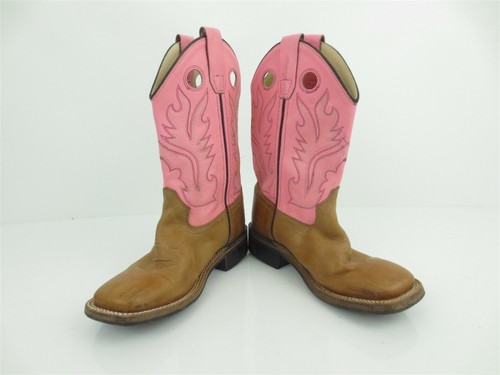Kids Old West Brown Pink Roper Cowgirl 