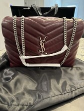 Saint Laurent Burgundy Loulou Medium Quilted Leather Shoulder Bag