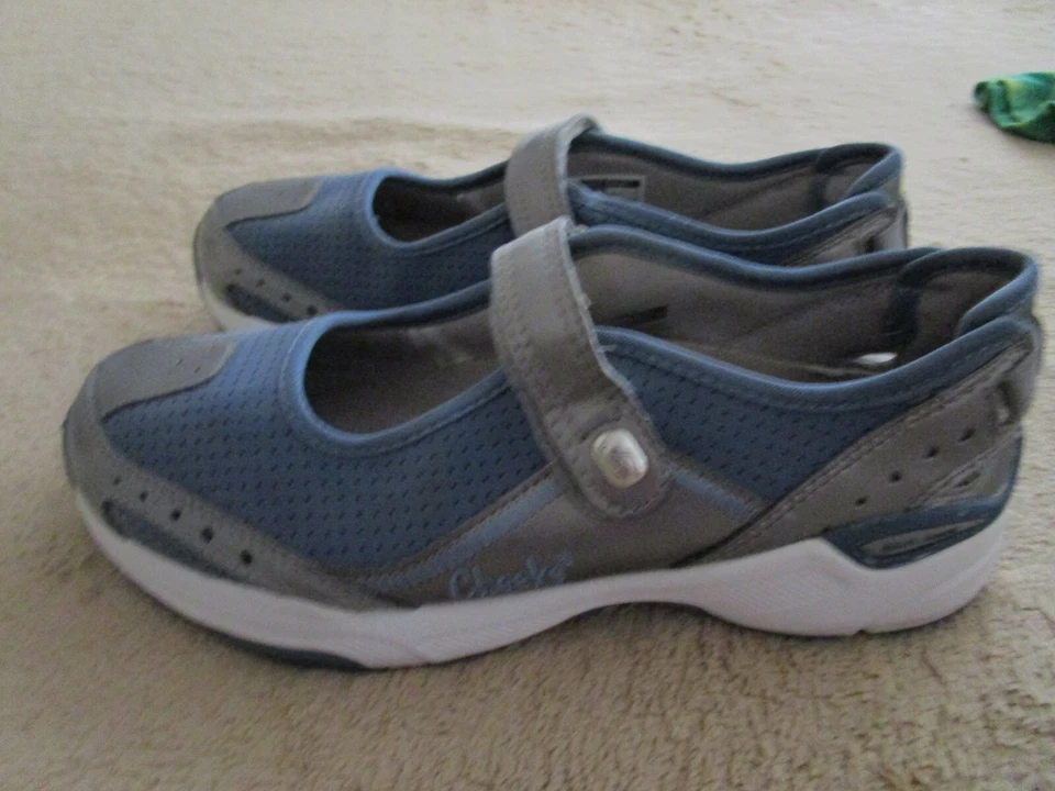 Toni Little Cheek Fit Workout Mary Jane Tennis Shoes Blue Gray  - Image 2 of 4