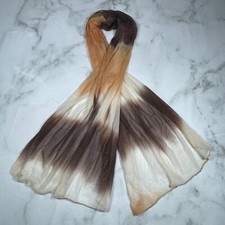 Colorful Brown Sparkle Tie Dye Sheer Extra-Lightweight Scarf