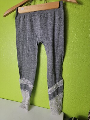 Soho Sport Pants Gray White Lace Activewear Leggings Kids 10/12