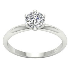 Solitaire Engagement I1 H 0.60 Ct Diamond Ring 14K White Gold Size 4-12 6.48MM