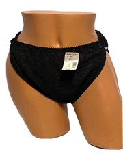Vintage Goddess Black Lace Panties Large USA Made 100% Nylon