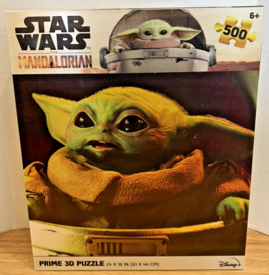NEW SEALED Star Wars Mandalorian Prime 3D Puzzle 500 Pieces Disney Yoda