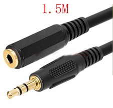 Stereo Headset Headphone Extention Audio Cable 3.5mm Male To Female 5ft Black