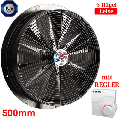 Turbo Power Axialventilator 500mm Axiallüfter Geblase mit REGLER 230V 6495 m3/h