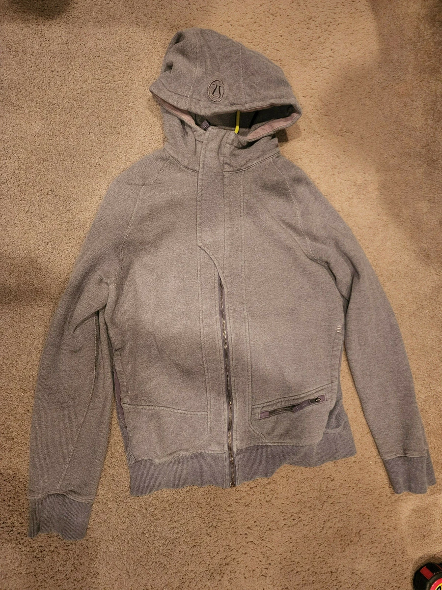 Lululemon Full Zip Hooded Sweatshirt Men Gray Hoodie Heavy Cotton - Small