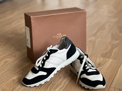 COACH Low Top A01687 Shoes Sneakers Women’s Size B White Black