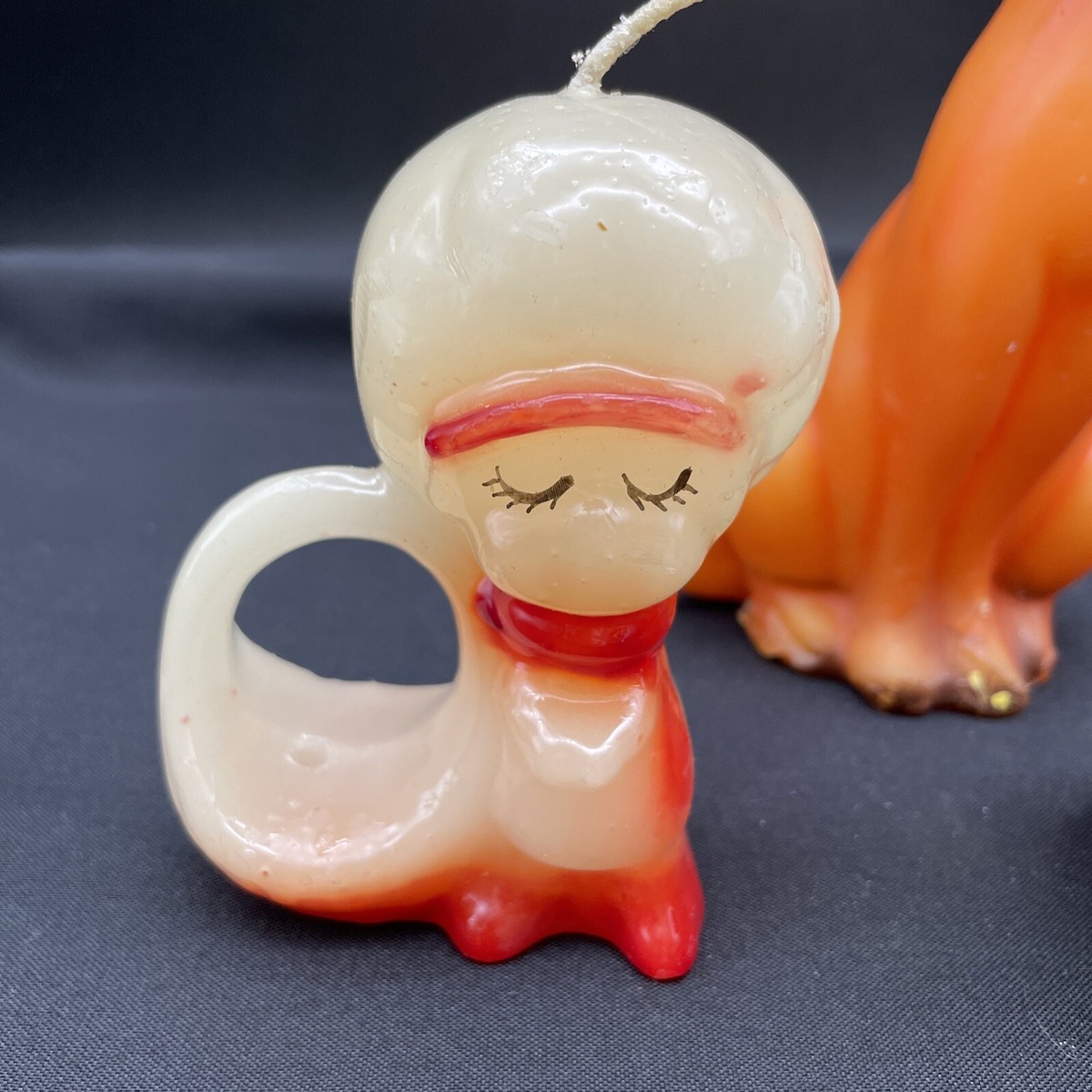 vintage 油絵　60年代　雑貨 Vintage Candle Molded Wax Statue Figure 1960s Home Decor