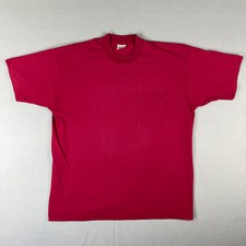 VTG Blank Selvedge Pocket T Shirt Fits Large Red BVD 1990s Classic Made in USA